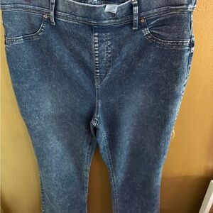 Terra & Sky Women's Straight Leg pull on Jeans - Denim Blue